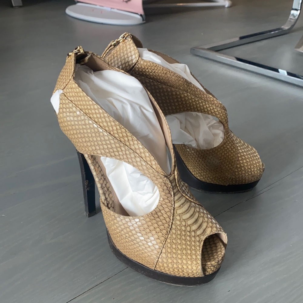 FENDI real snakeskin beige heels, sz. 39